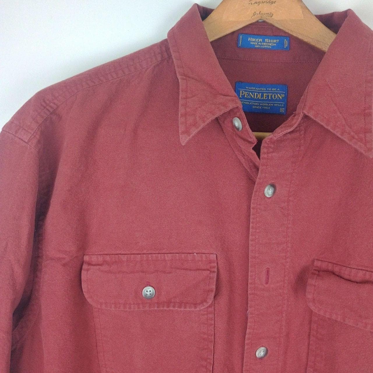 VINTAGE PENDLETON HIKER SHIRT MENS XL RED COTTON LONG SLEEVE BUTTON UP CASUAL OUTDOOR