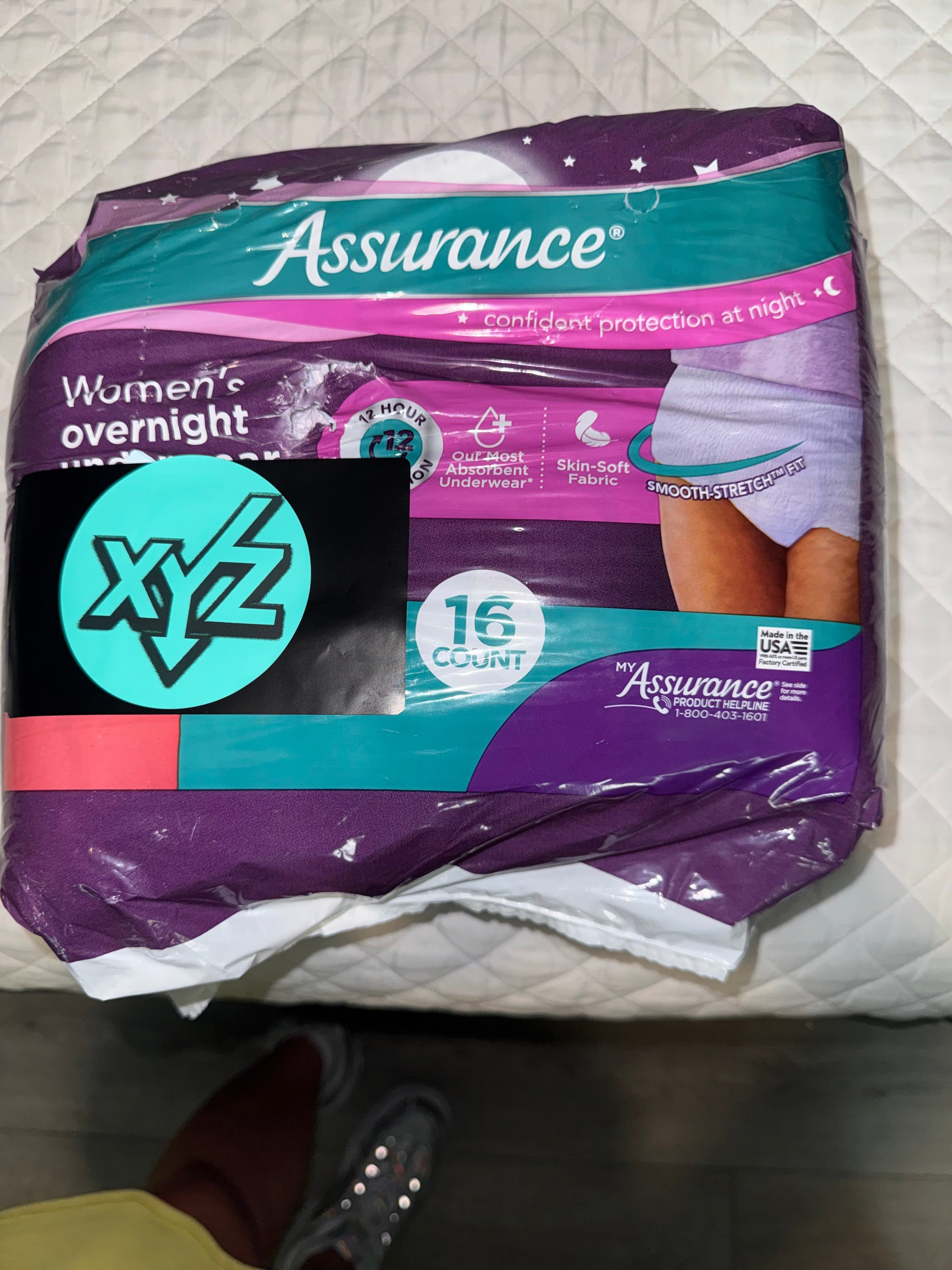 Assurance Women's Overnight Underwear 16 Count