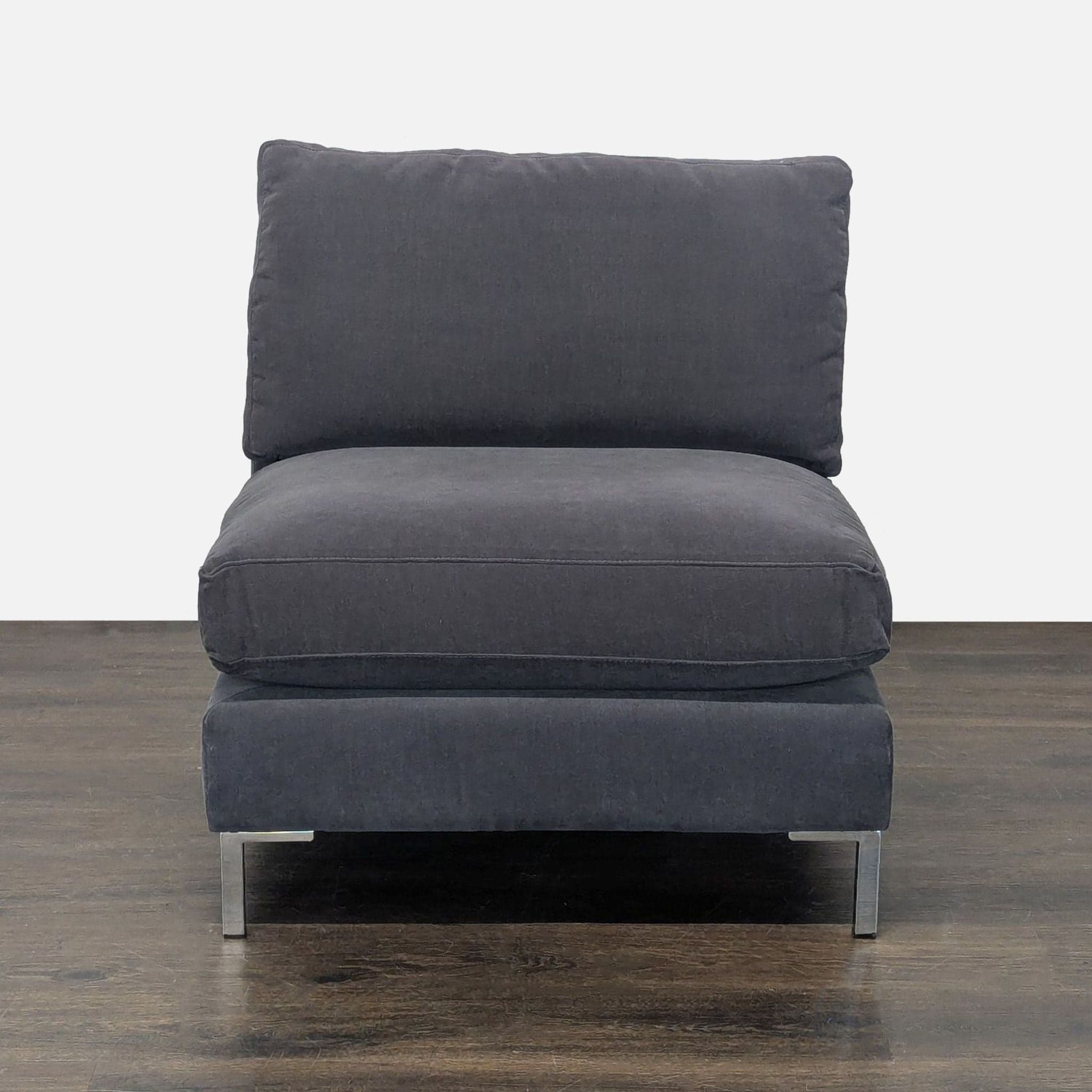 CB2 Cielo Modern Dark Gray Armless Lounge Chair