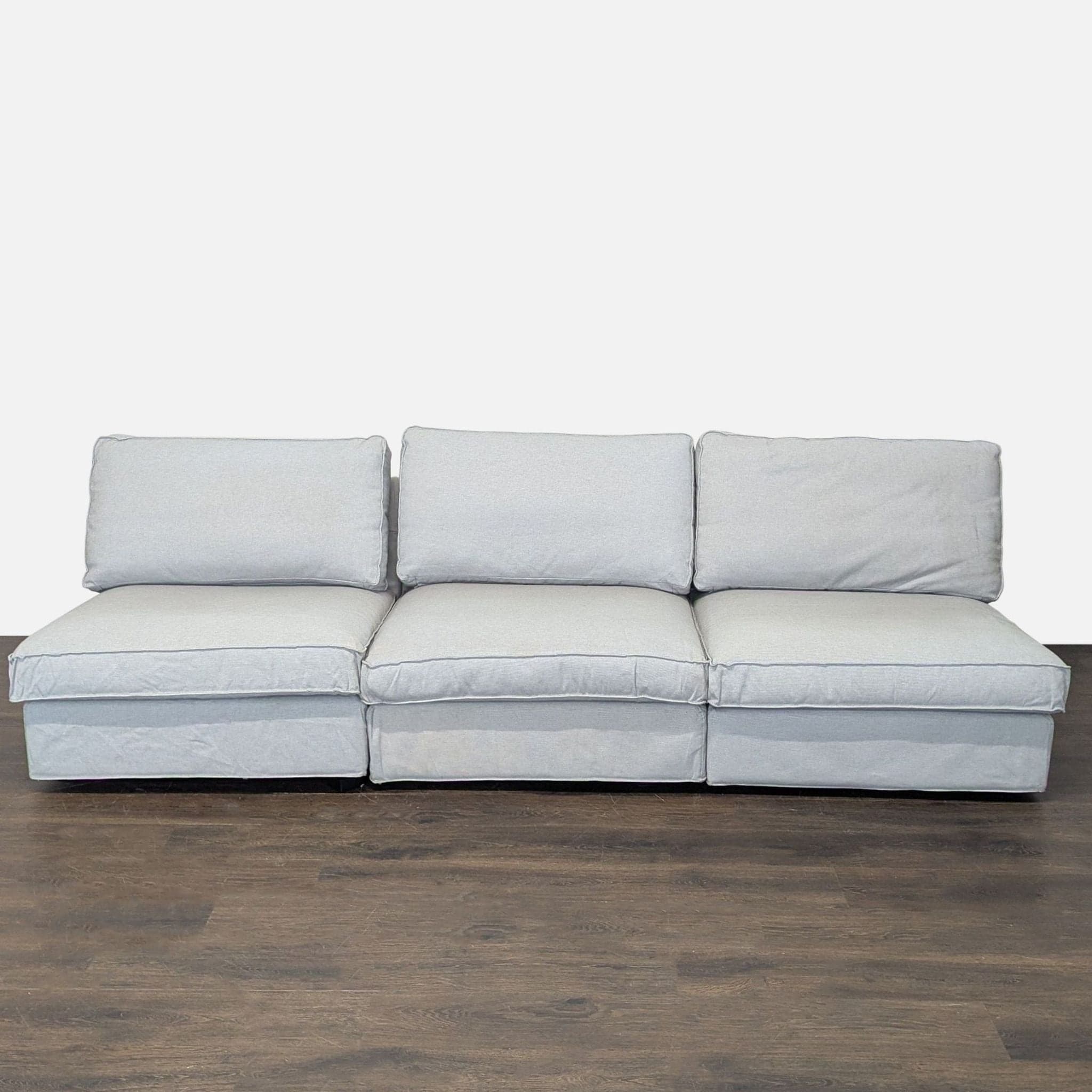 Ikea Sectional Sofa - Light Gray 3-Seater Modern Couch