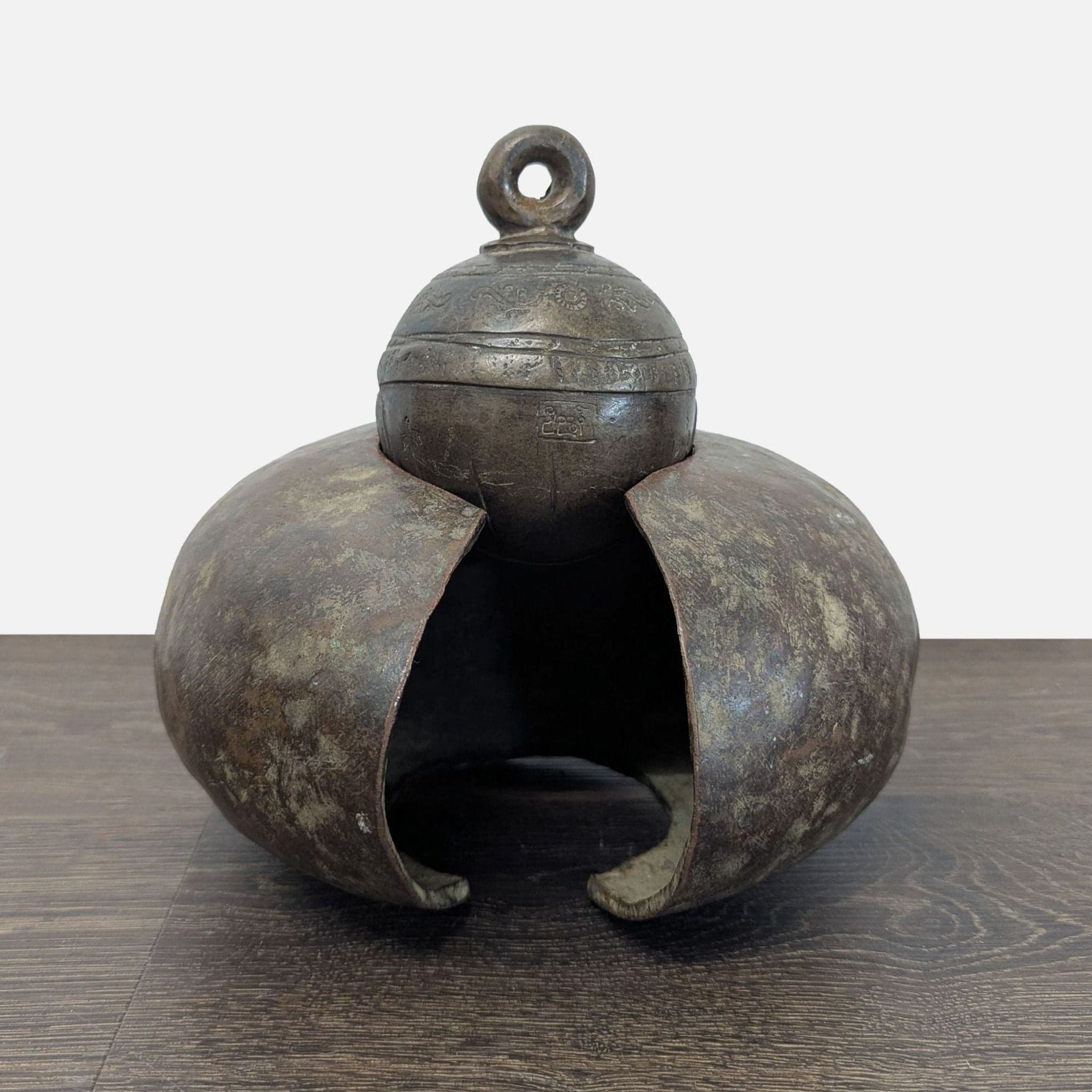 Cast Bronze Decorative Livestock Bell with Engraved Collar