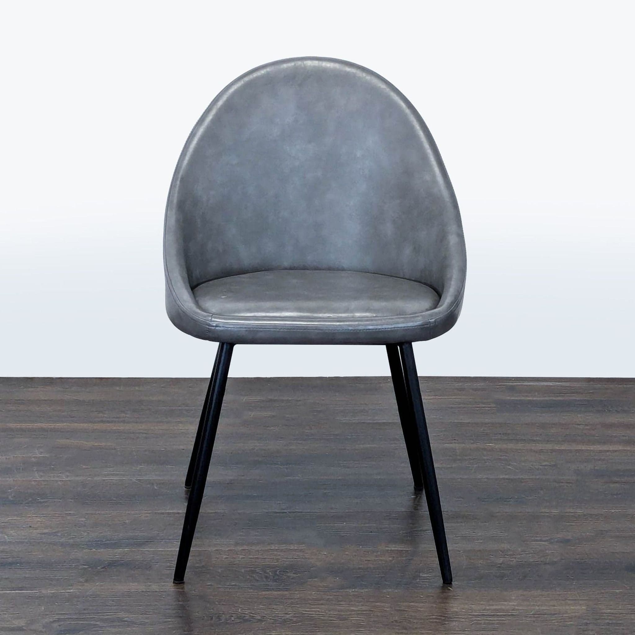 Leather and Metal Dining Chair with Cushion