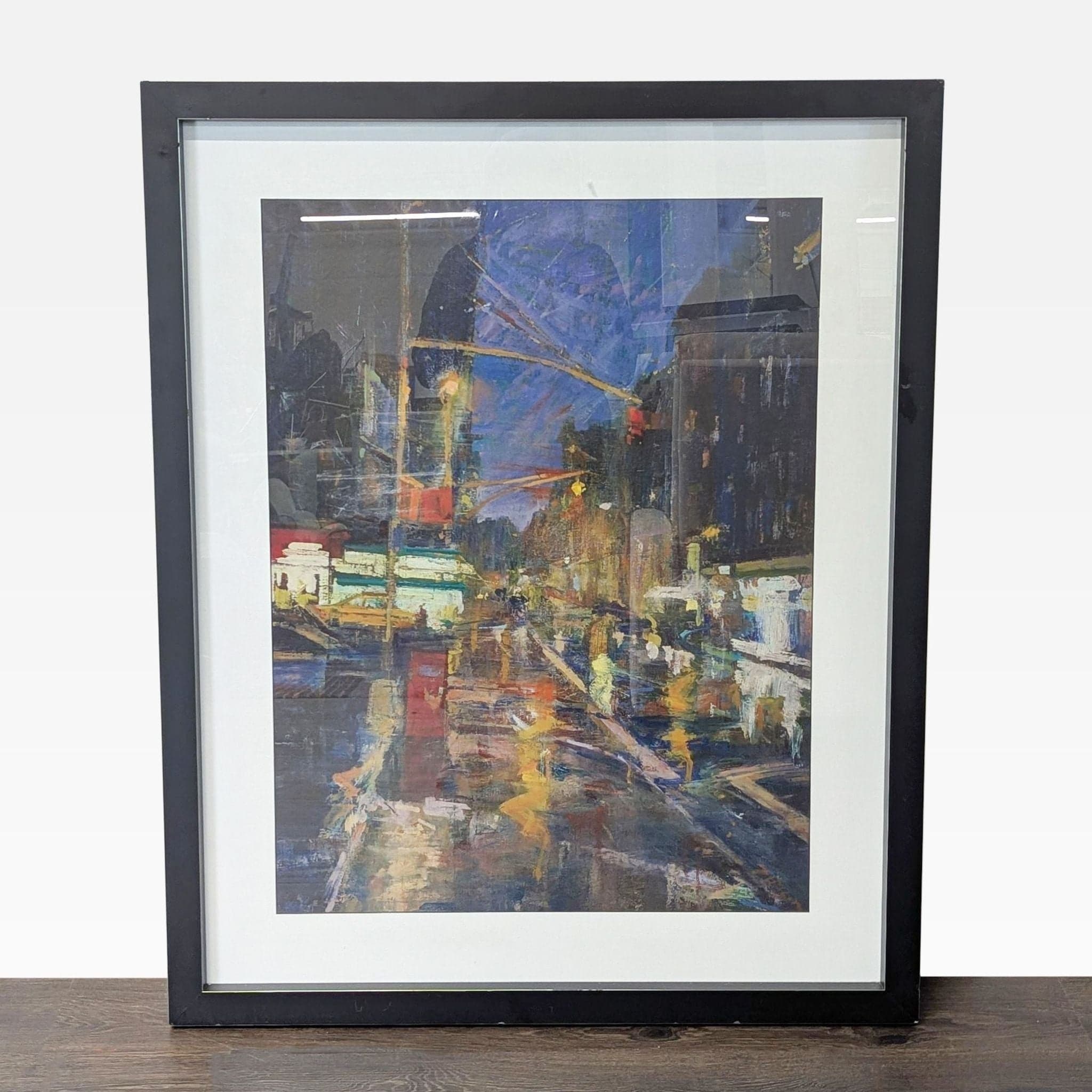 Steven Larson Framed “Pizza at 4am” – Modern Urban Night Scene