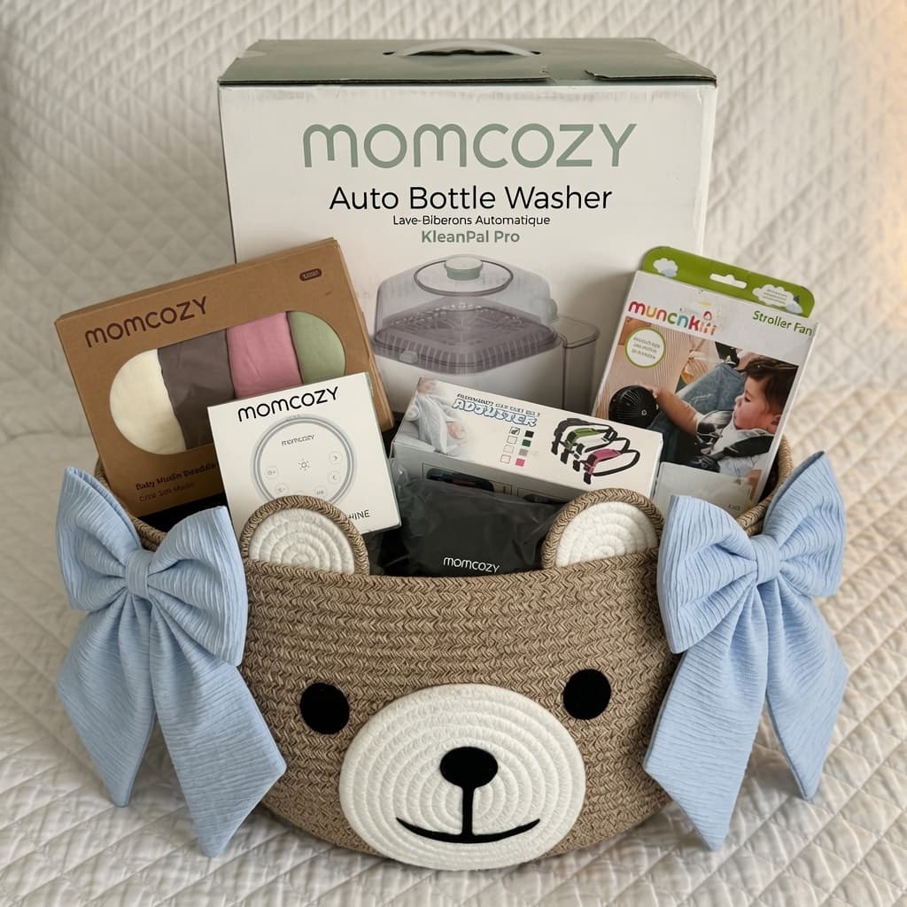 Momcozy Baby Gift Basket with Auto Bottle Washer