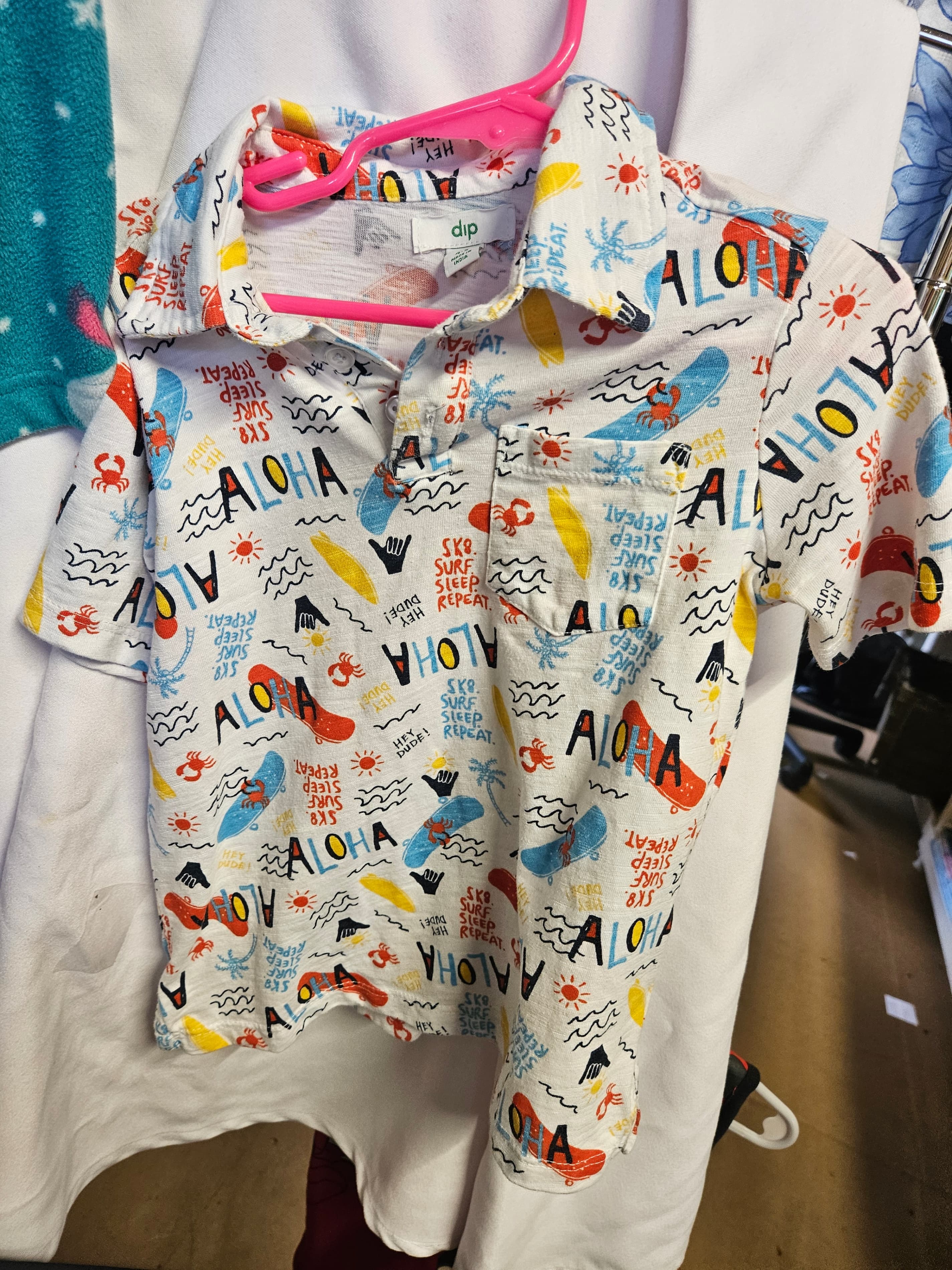 Dip Kids Aloha Print Shirt XS 4/5