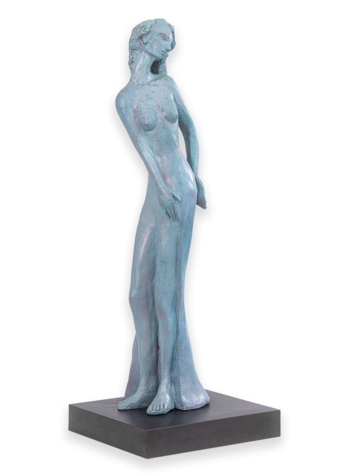 Joyce Gottlieb - Untitled (Standing Turquoise Nude), 1990 Resin Table Sculpture