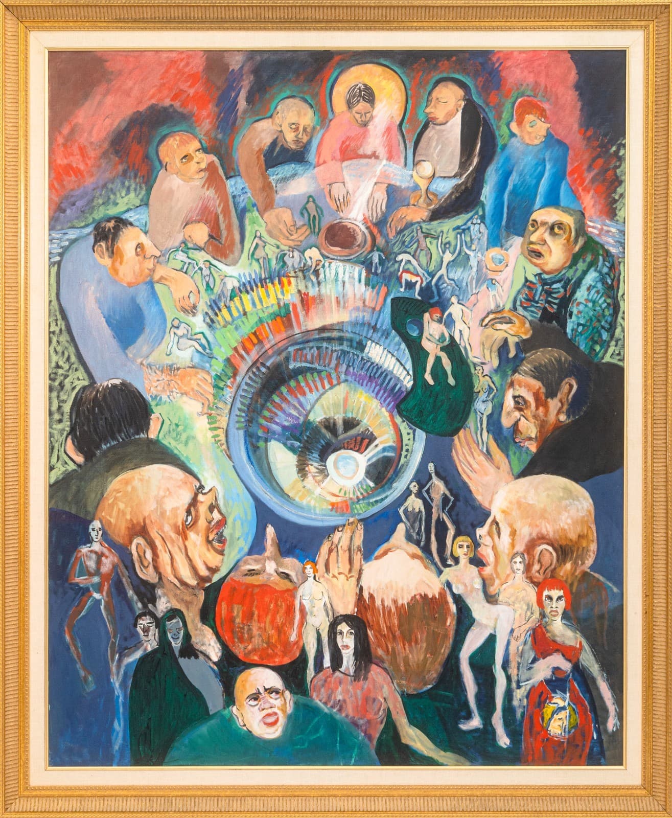 Francis Littna Last Supper, c. 1960 Signed Oil on Canvas - Modernist Religious