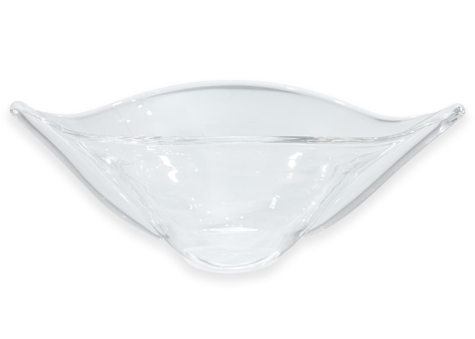 Steuben Signed Clear Crystal Glass Boat Shaped Bowl