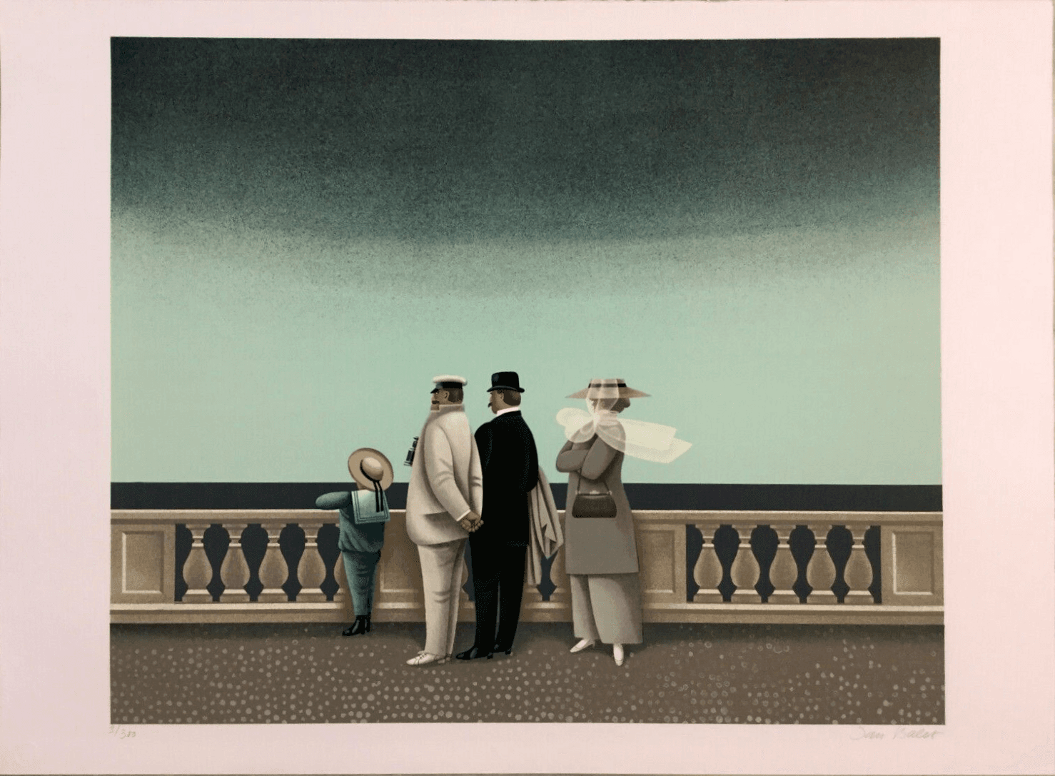 Mid Century Modern Unframed By the Sea Jan Balet Hand Signed Lithograph 3/300