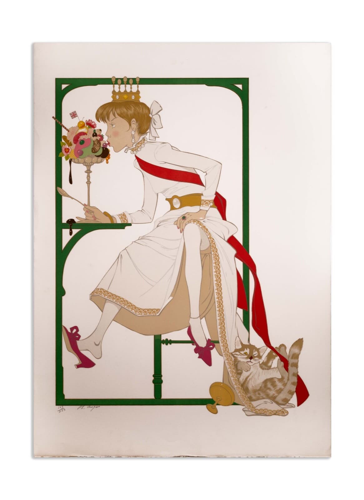 Philippe Noyer Princess Elodie & the Ice Cream Signed Art Nouveau Lithograph