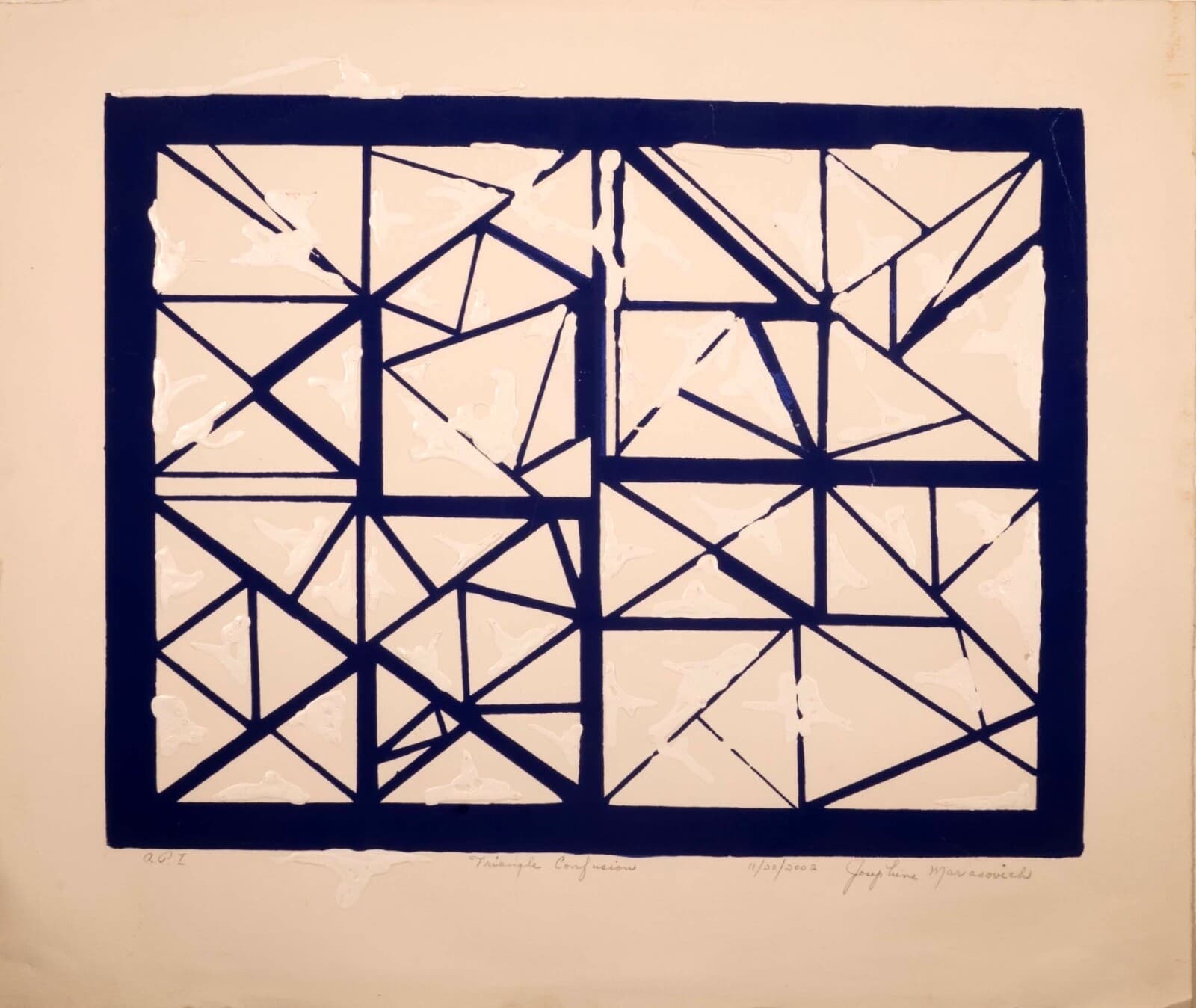 Josep Marasovich Triangle Confusion Signed Op Art Geometric Serigraph on Paper