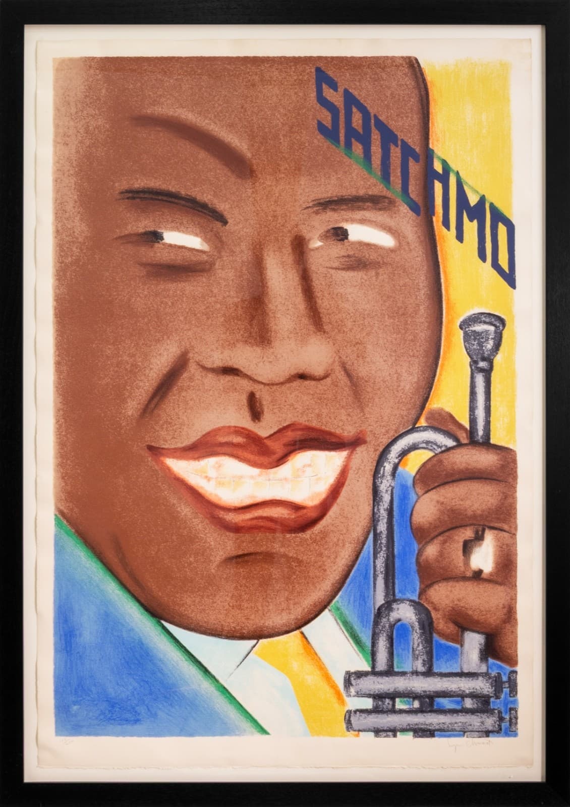 Seymour Chwast - Satchmo, 1989 Signed Postmodern Silkscreen on Paper 130/200