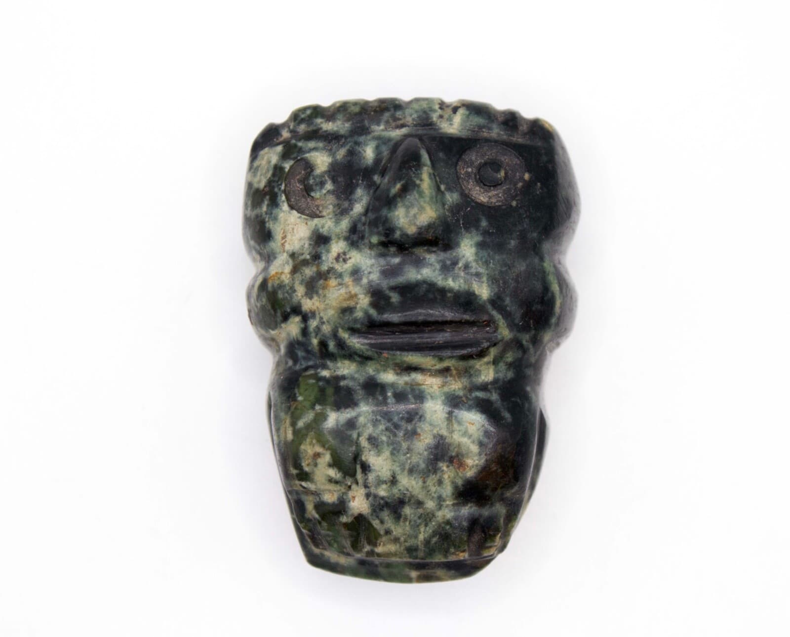 Pre-Columbian Mexico Mayan Carved Mask in Stone Historic Artifact Late Classic