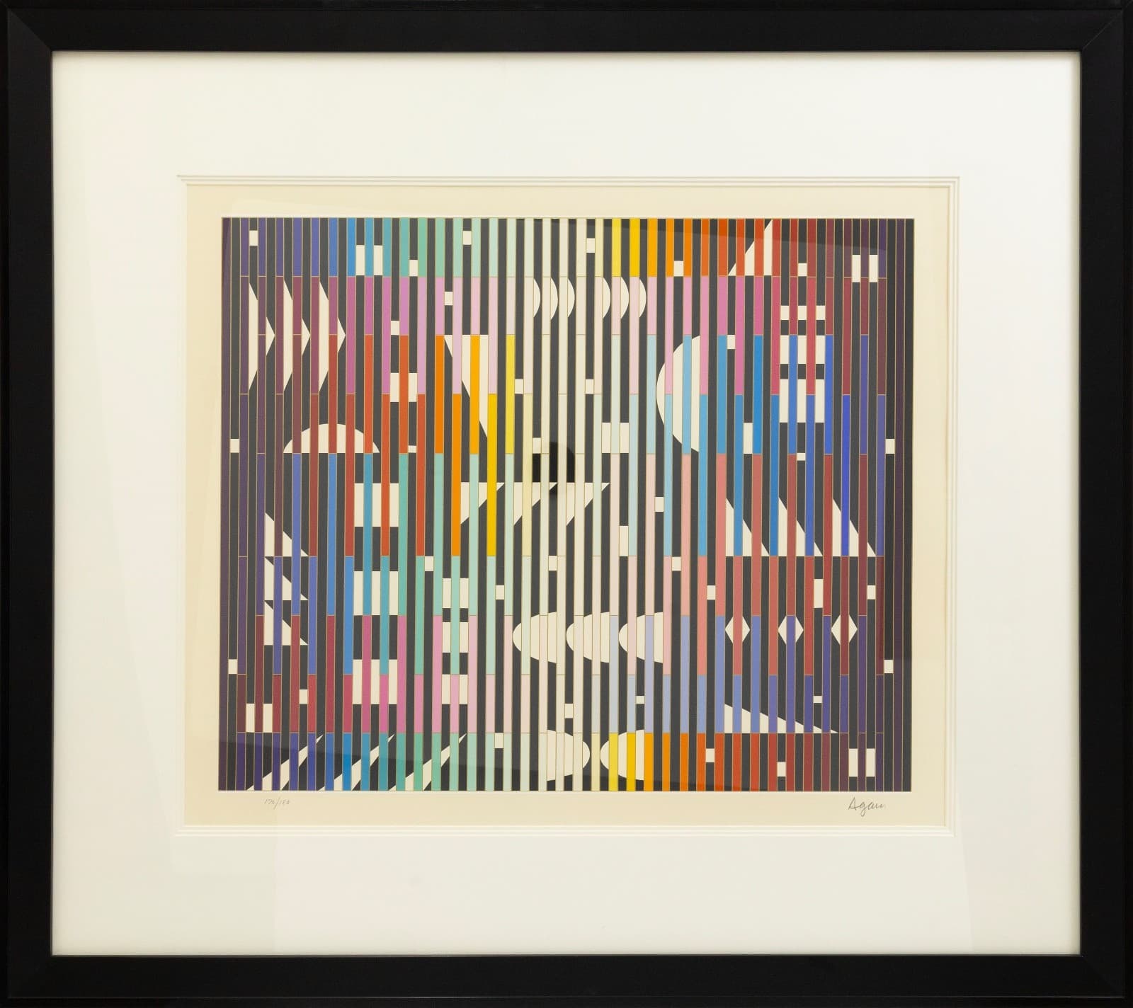 Yaacov Agam Sparkling Night Rainbow 1981 Signed Op Art Serigraph 170/180 Framed