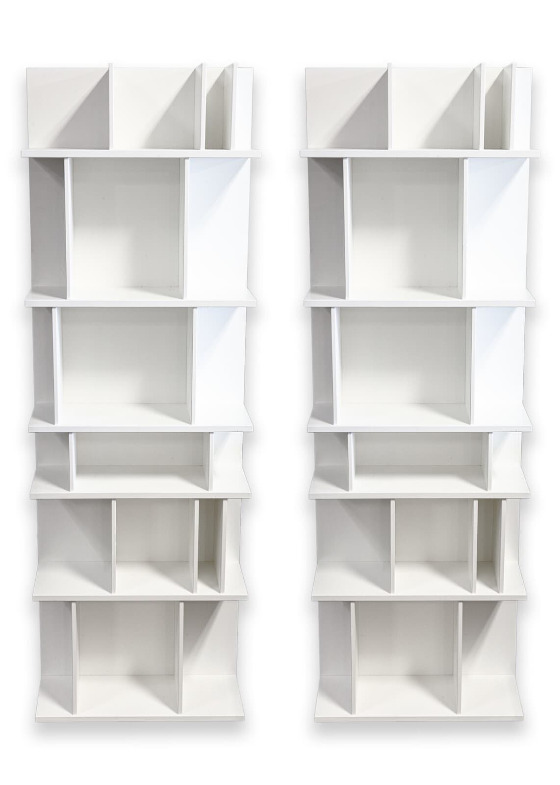 Pair of BoConcept Como System Matte White Lacquered Contemporary Shelving Units