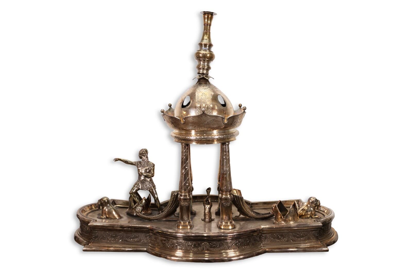 Meriden Britannia Co American Silver Plate Ornamental Centerpiece Candle Holder