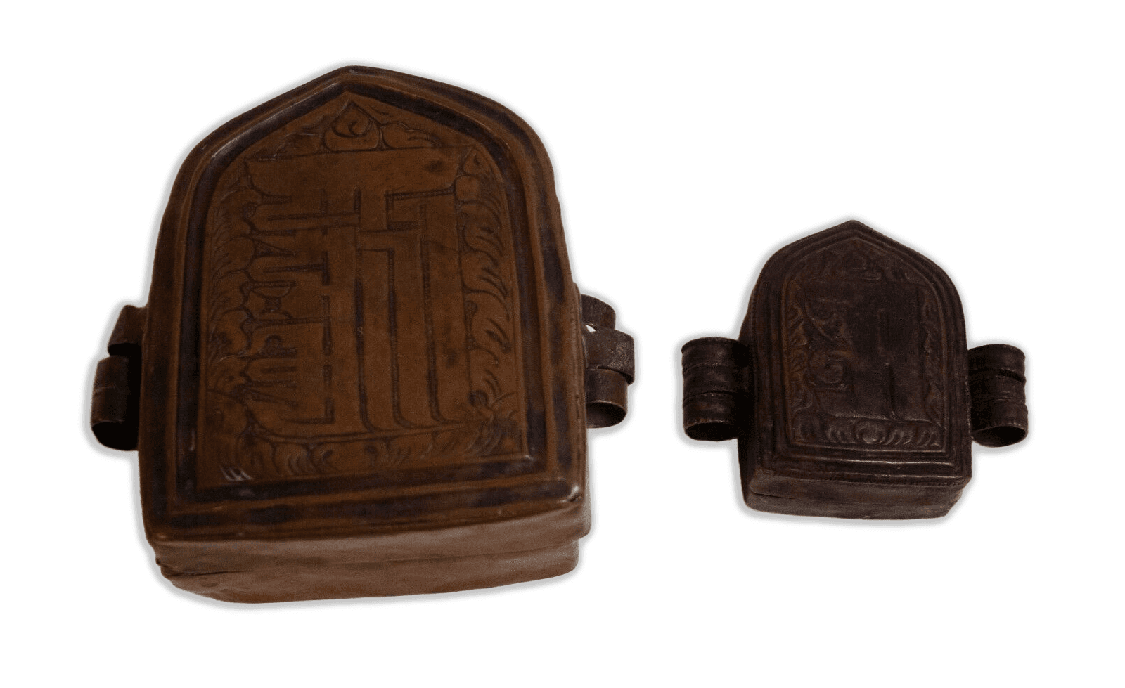 Antique Pair of Prayer Boxes with Metal Hinges