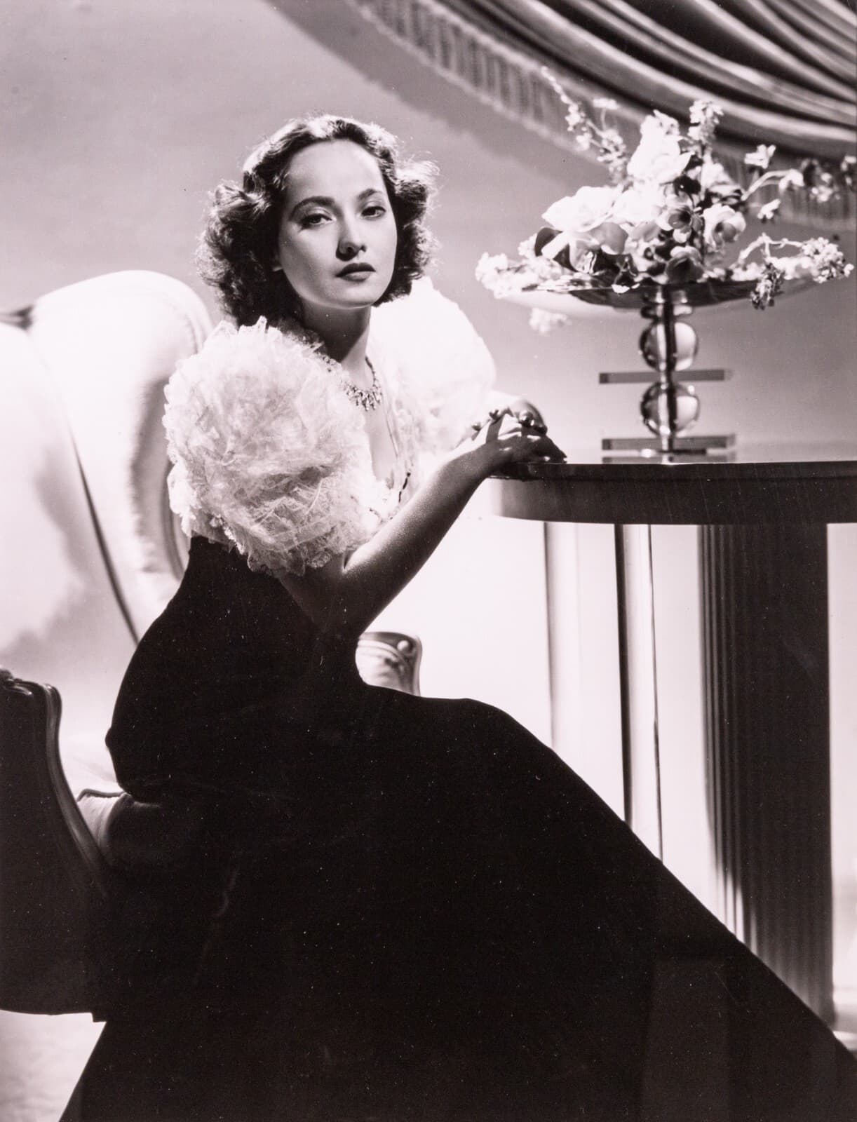 George Hurrell Portrait of Merle Oberon Vintage Gelatin Silver Print Warner Bros