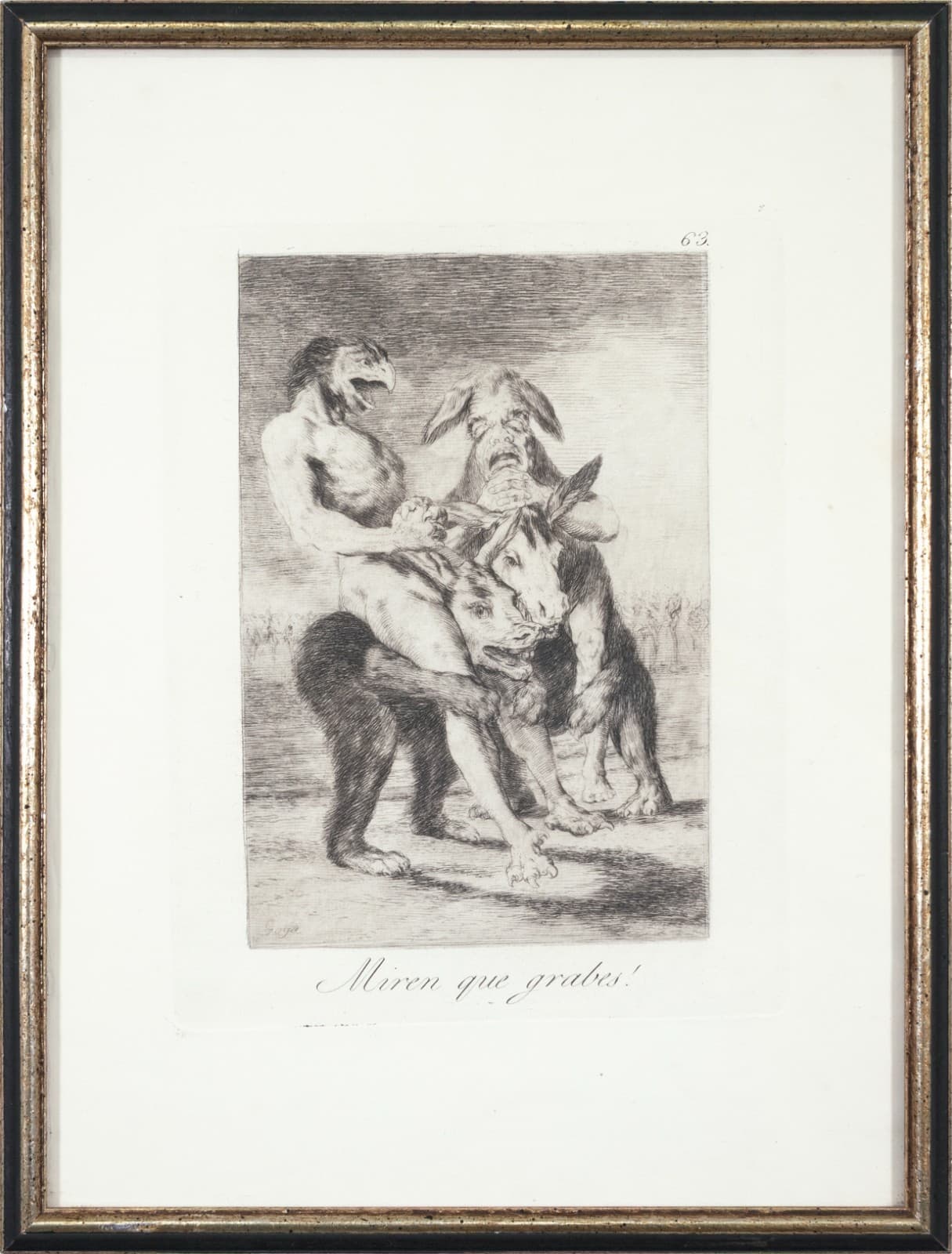 Francisco Goya - Miren que grabes! (from Los Caprichos), 1799 / 1868 Etching