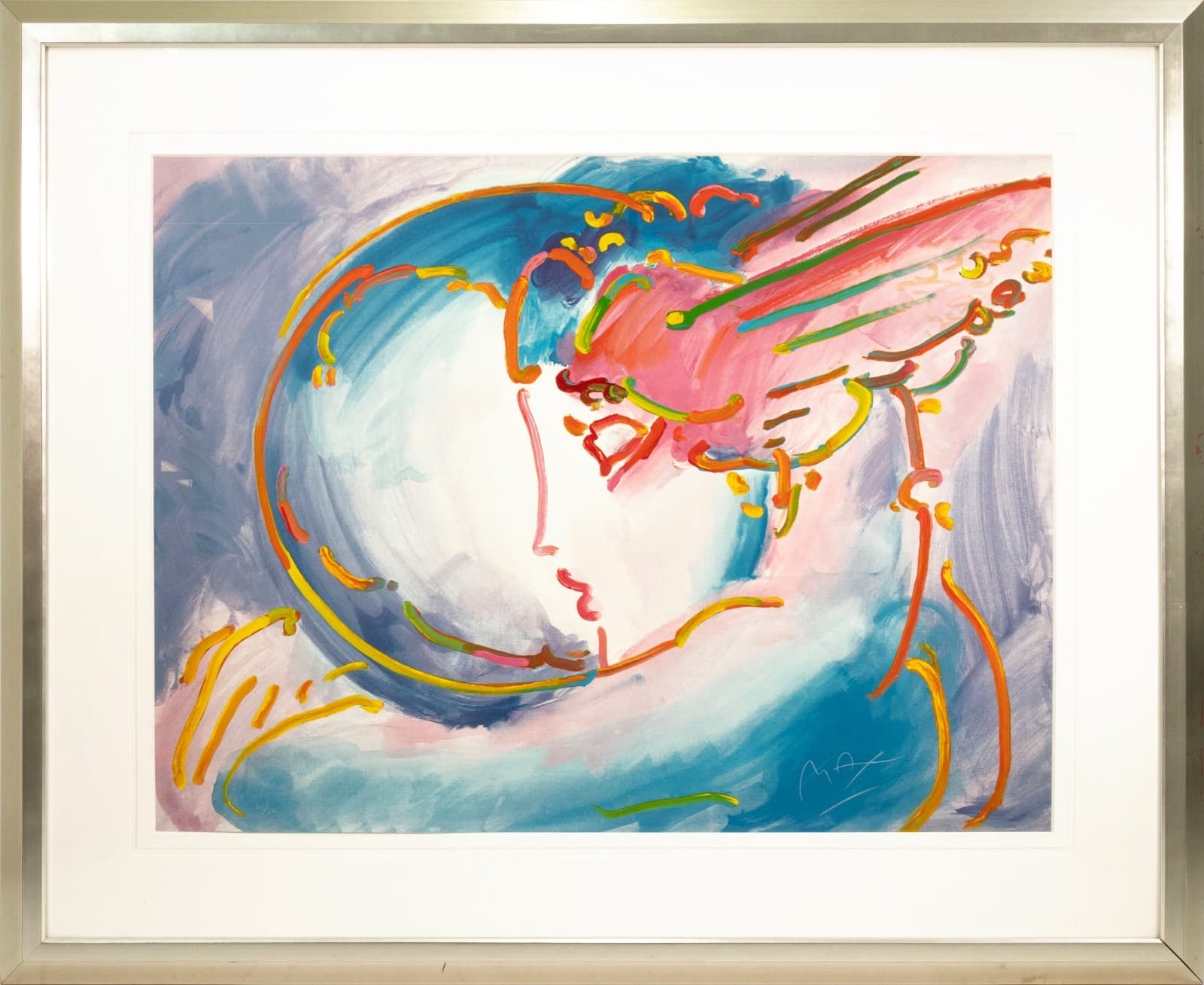 Peter Max I Love the World 2000 Signed Serigraph on Paper 68/300 Framed Pop Art