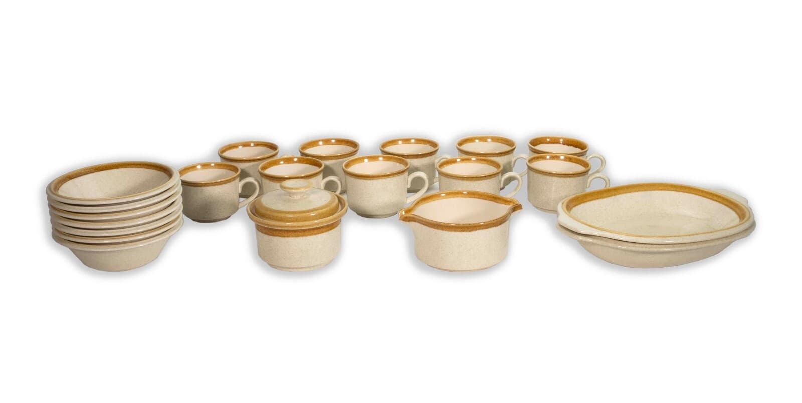 Stone Manor Mikasa F5800 Complete Dining Set of 21 Dishes Mid Century Modern