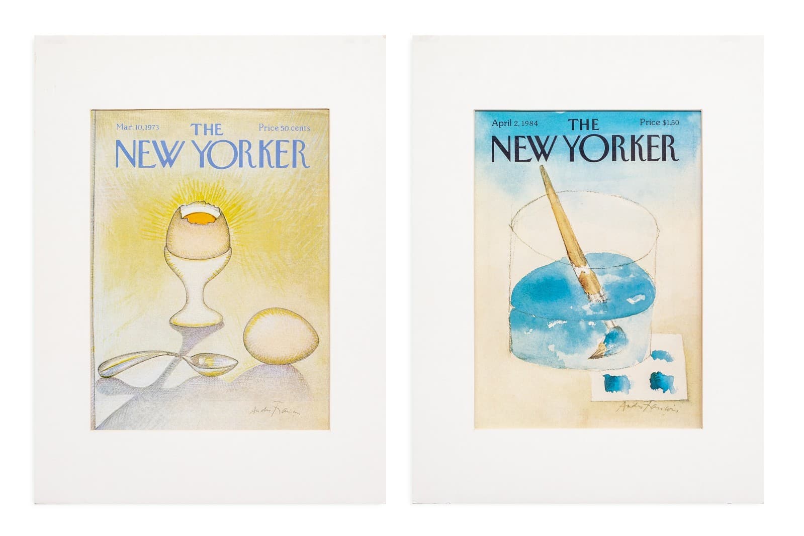 Andre Francois for The New Yorker- March 10, 1973 & April 2, 1984 Magazine Cover