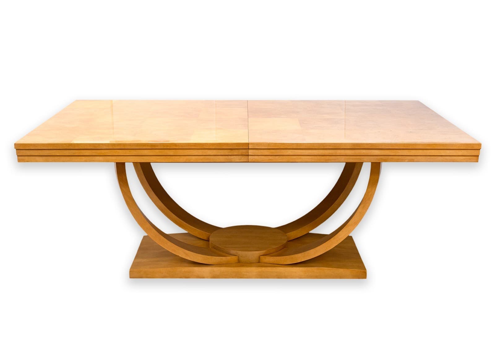 Century Furniture Omni Postmodern Burlwood Lacquered Dining Table with Leaves