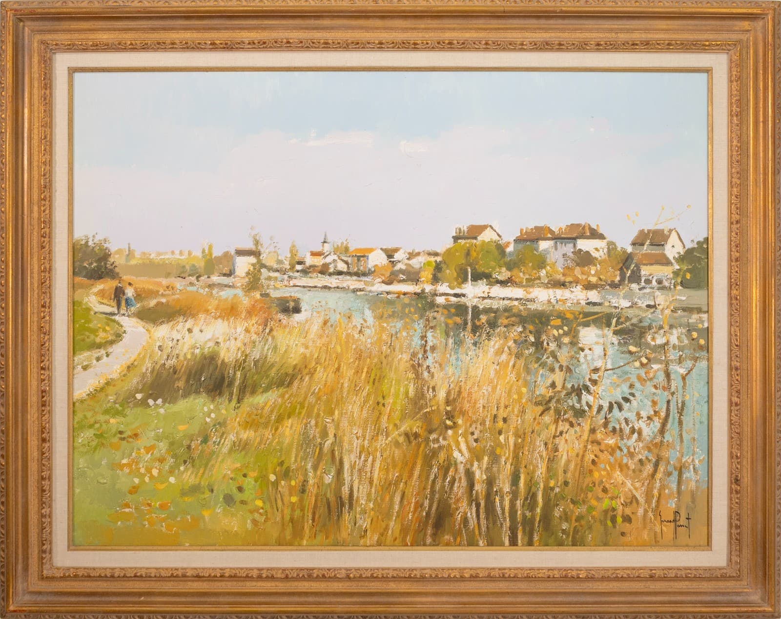Gerard Passet - La Seine a Travers Les Hautes Herbes Signed Oil Panting