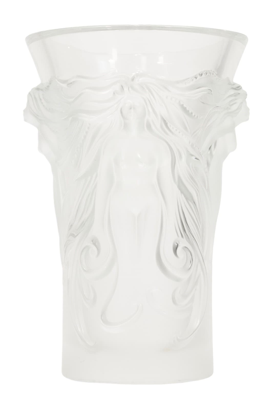 Frosted Lalique Crystal Vase From The Fantasia Collection