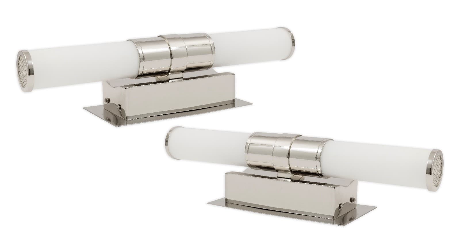 Pair Of Robert Abbey Roderick Polished Chrome Wall Sconces