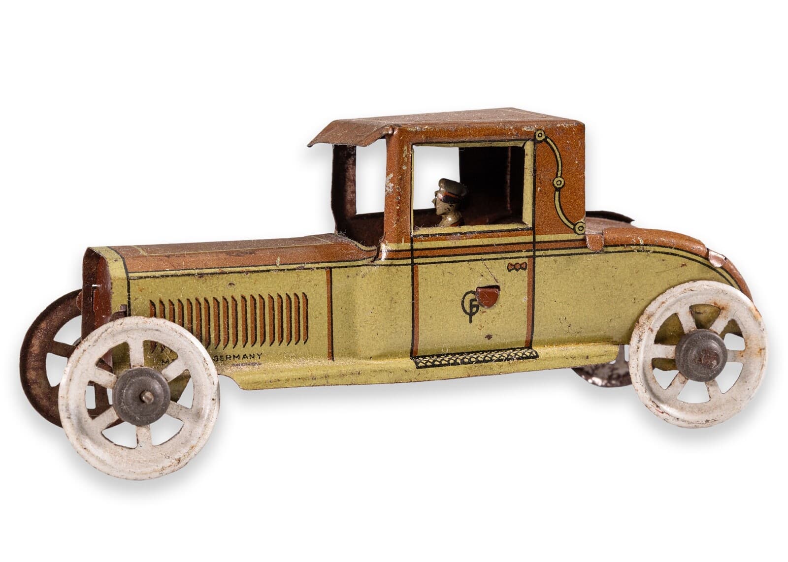 Georg Fisher Penny Car No. 321 Windup Clockwork Antique Lithograph Tinplate Toy