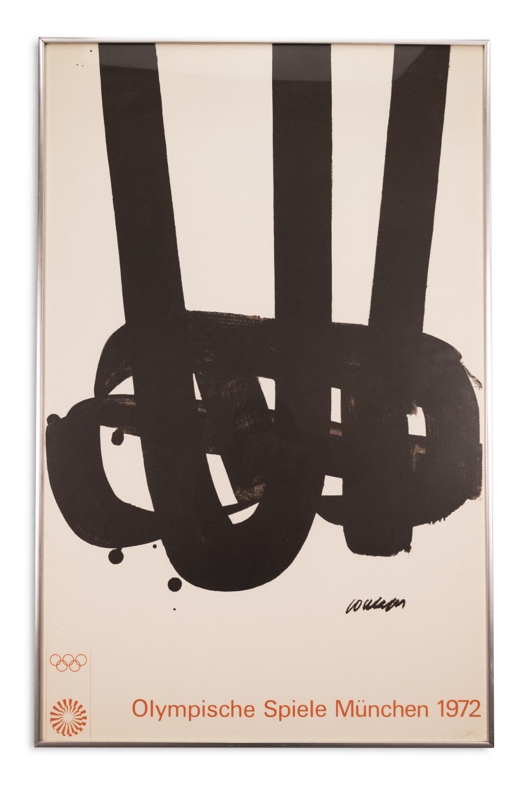 Pierre Soulages Olympische Spiele München 1972 Vintage Exhibition Poster Framed