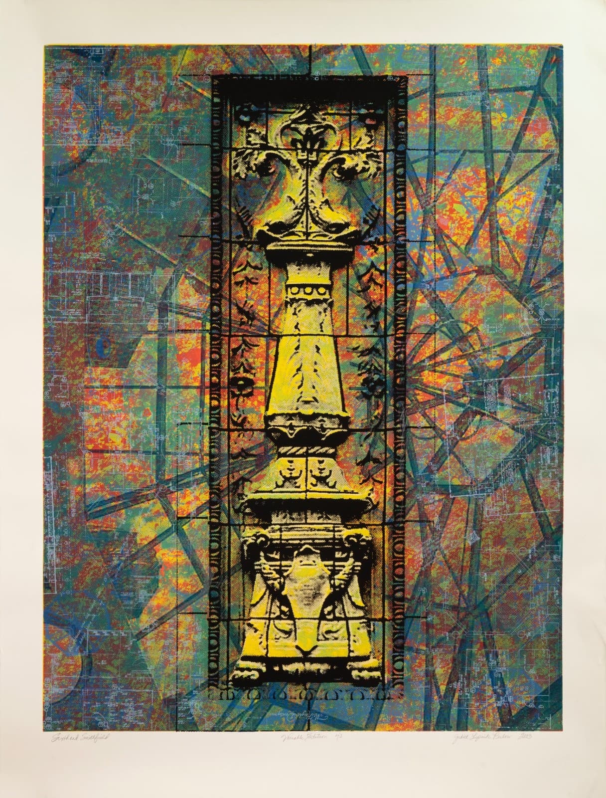 Judith Lipnik Perlow Column Series (Large V) 2003 Signed Serigraph on Paper