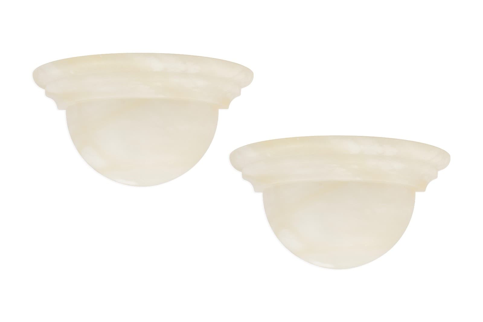 Pair Of Spanish Sarreal Art Illum Alabaster Wall Sconces