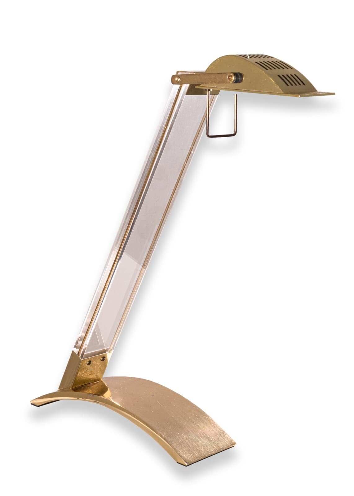 Mid Century Modern Vintage Grupo MCI Brass and Lucite Desk Lamp