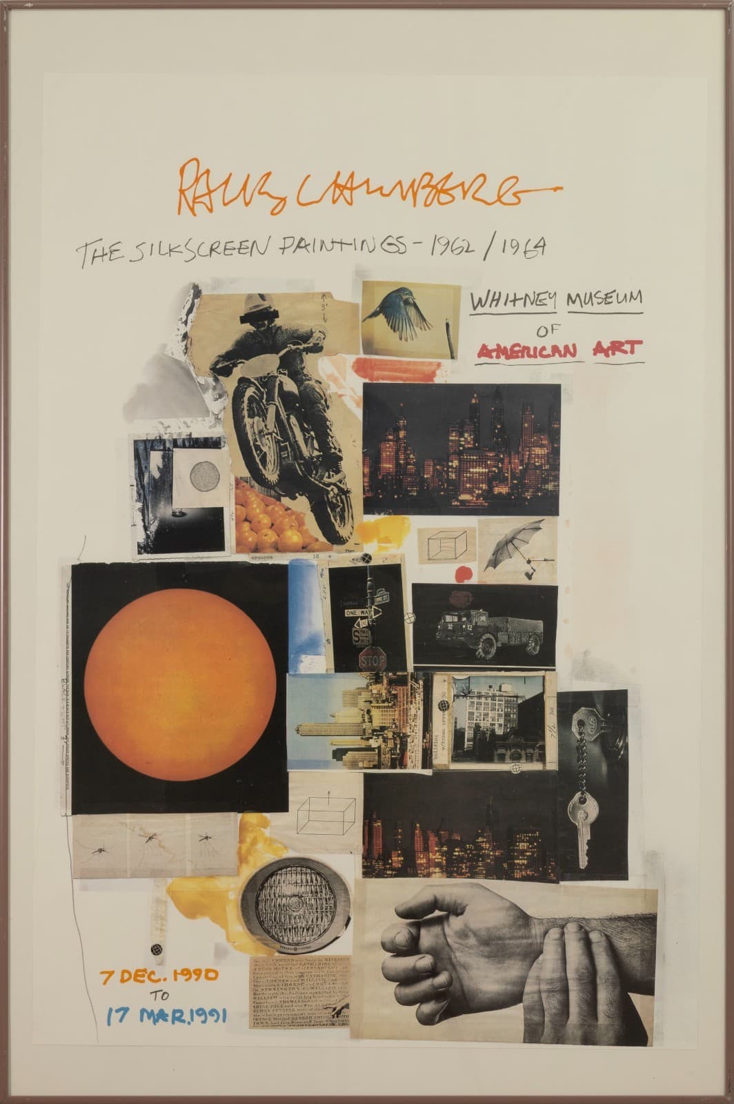 Robert Rauschenberg Whitney Museum Exhibition 1990-1991 Lithographic Poster