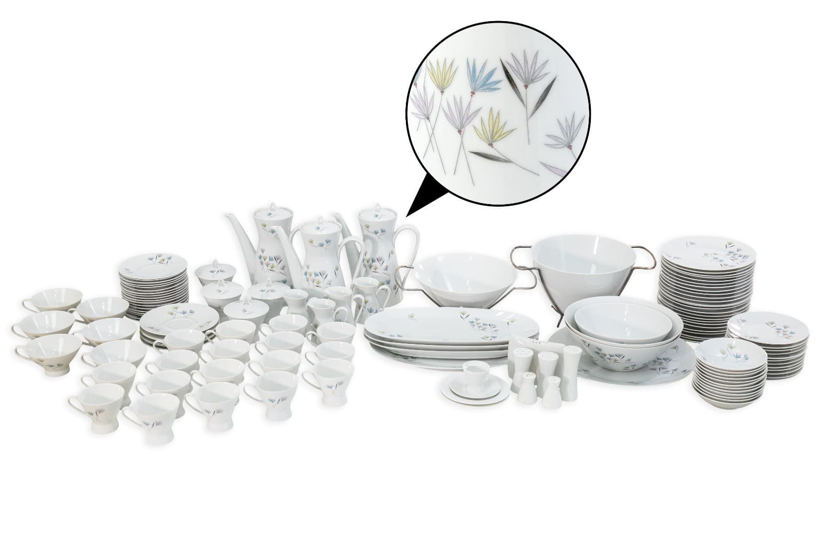 128pc Rare 1958 Rosenthal Blütenspiel Form 2000 Vintage German China Dish Set