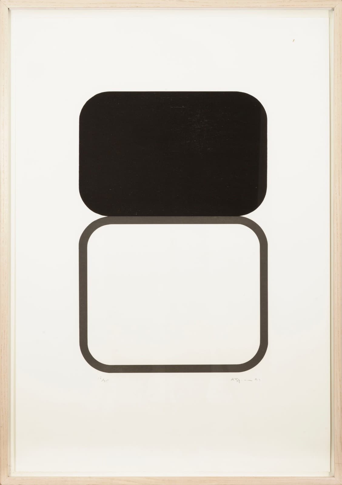 Andrew Spence Untitled TV Signed Contemporary Woodcut & Linocut on Paper 1991