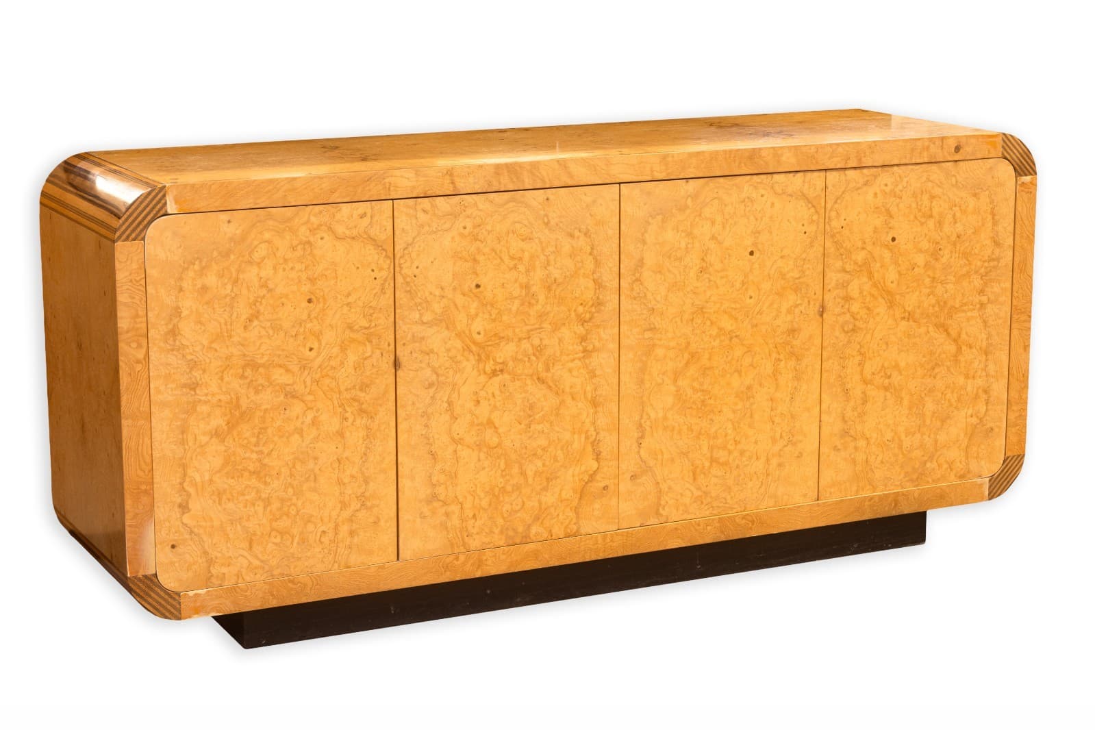 Vintage Henredon Scene Two Olive Burlwood Credenza Cabinet