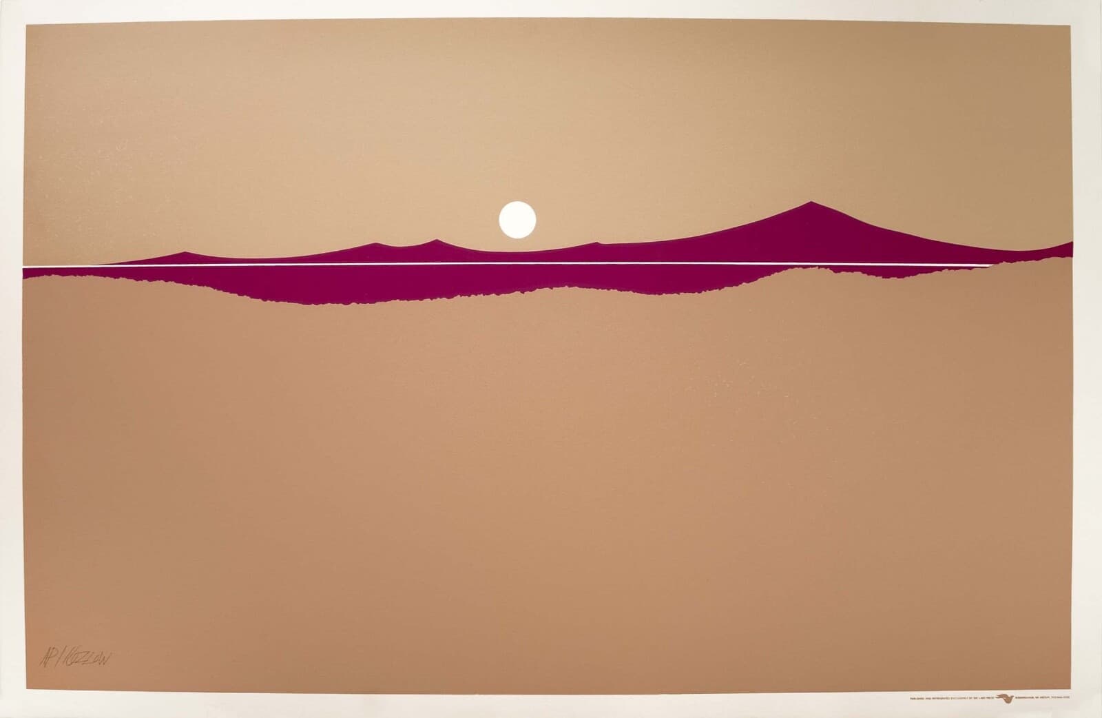 Richard Kozlow Thin Landscape Signed Modernist Serigraph AP Unframed 1980s