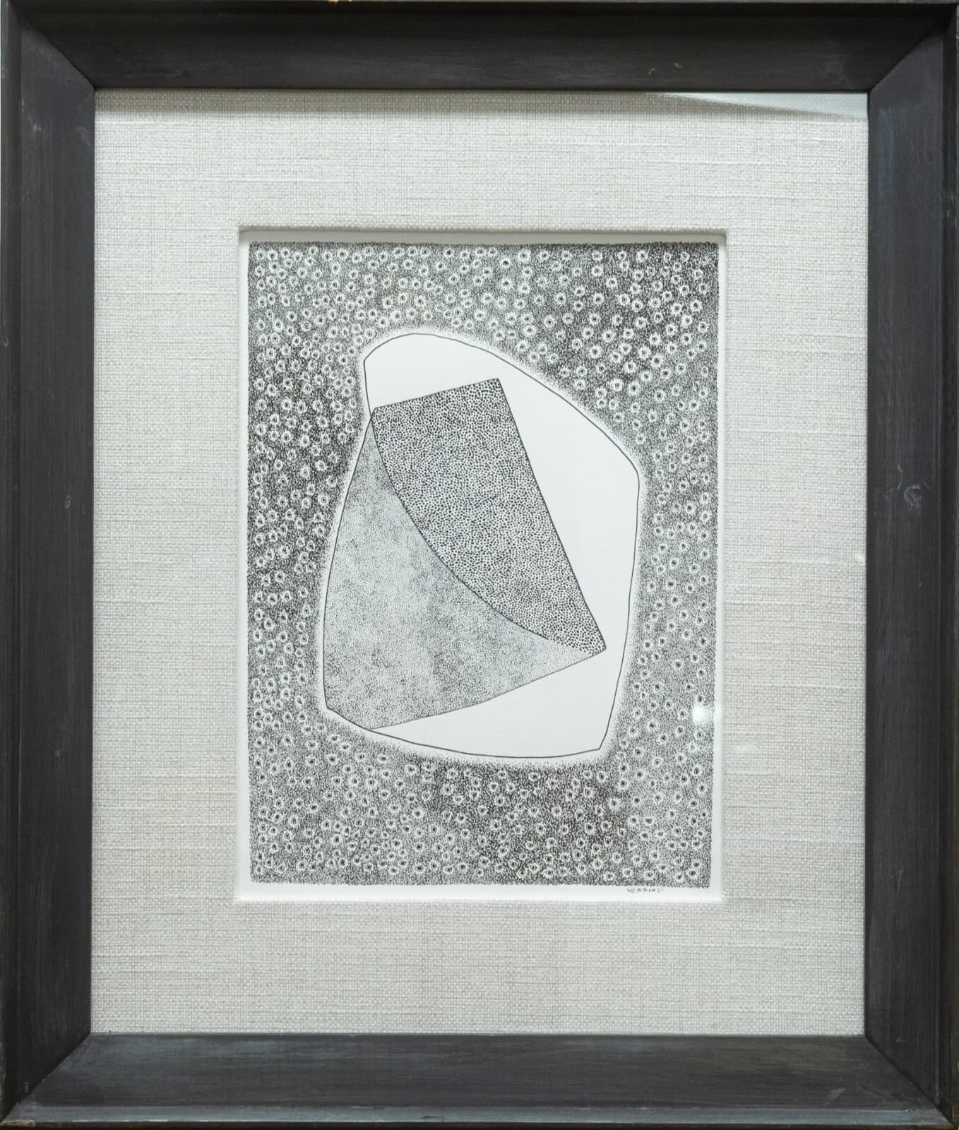 Paul VerBurg Signed Contemporary Memphis Pen & Ink Drawing on Paper Framed