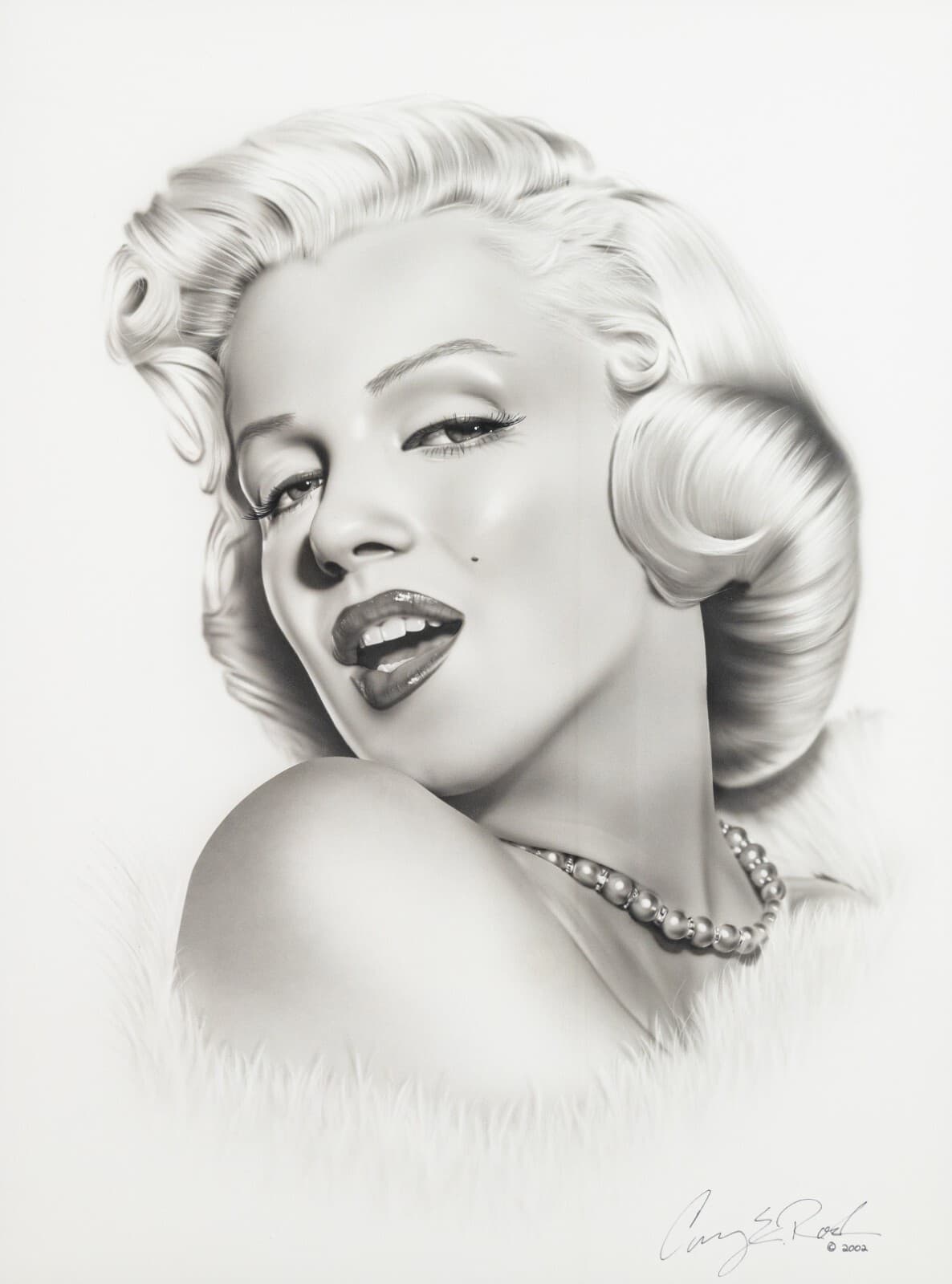 Marilyn Monroe Contemporary Photo Realism Mixed-Media on Canvas Signed 2002
