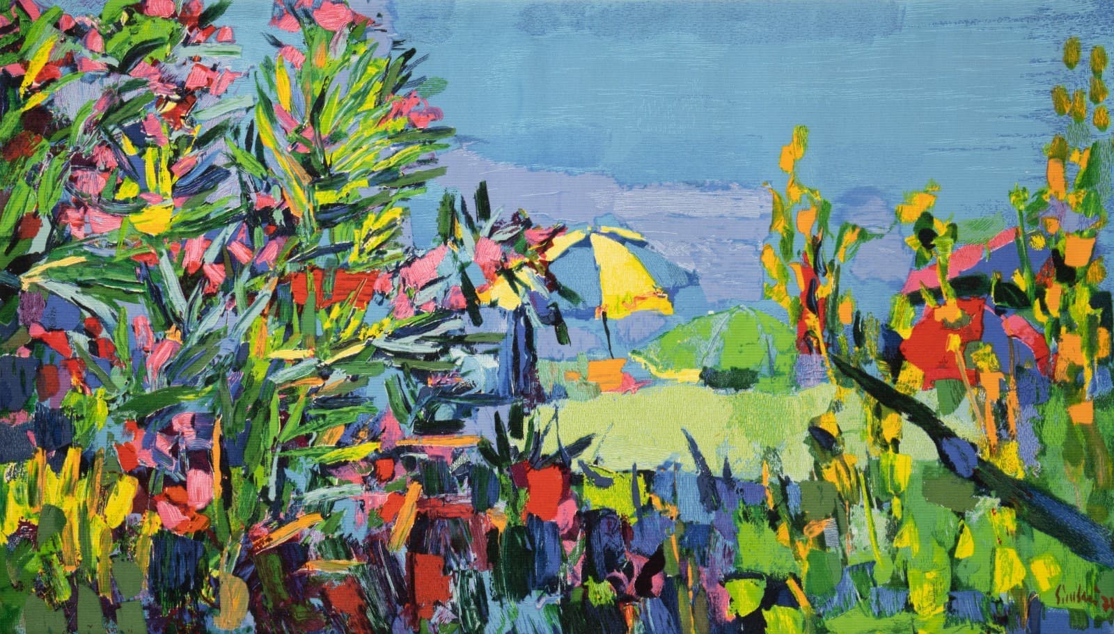 Nicola Simbari Ischia 1985 Signed Wool Tapestry Wall Hanging