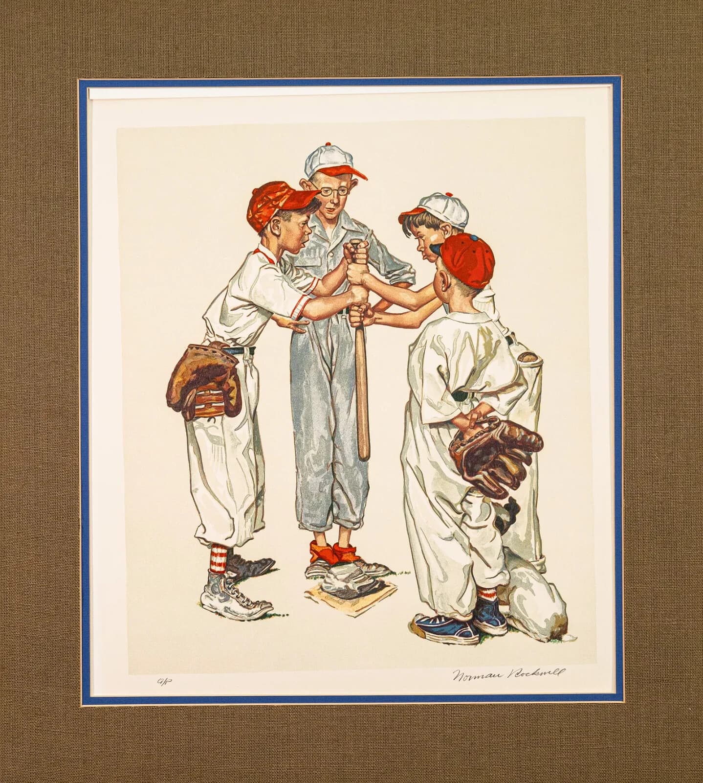 Norman Rockwell Sports Portfolio (Baseball) Signed Lithograph on Paper