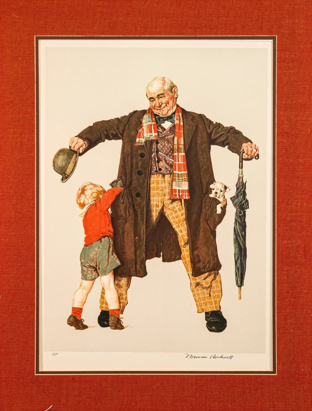 Norman Rockwell The Gift / Child’s Surprise Signed Lithograph in Colors