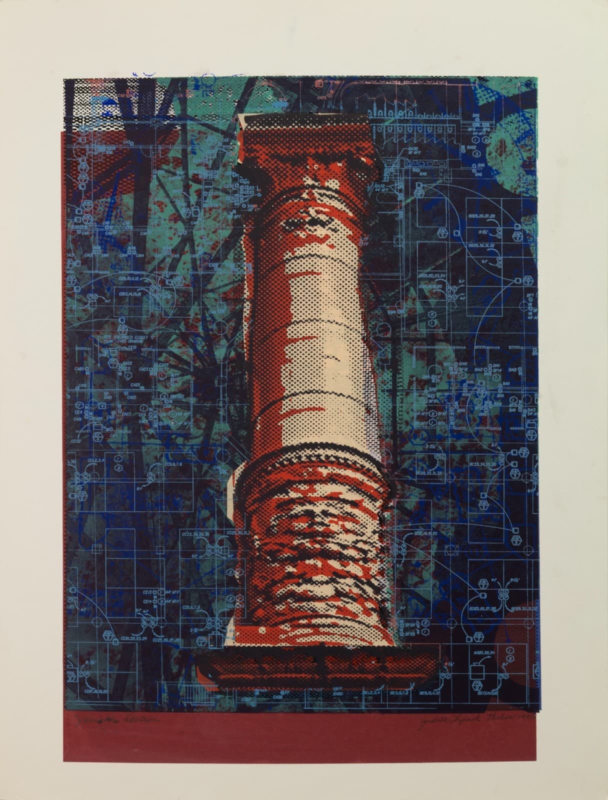Judith Lipnik Perlow Column Series VI 2003 Signed Serigraph in Colors on Paper U