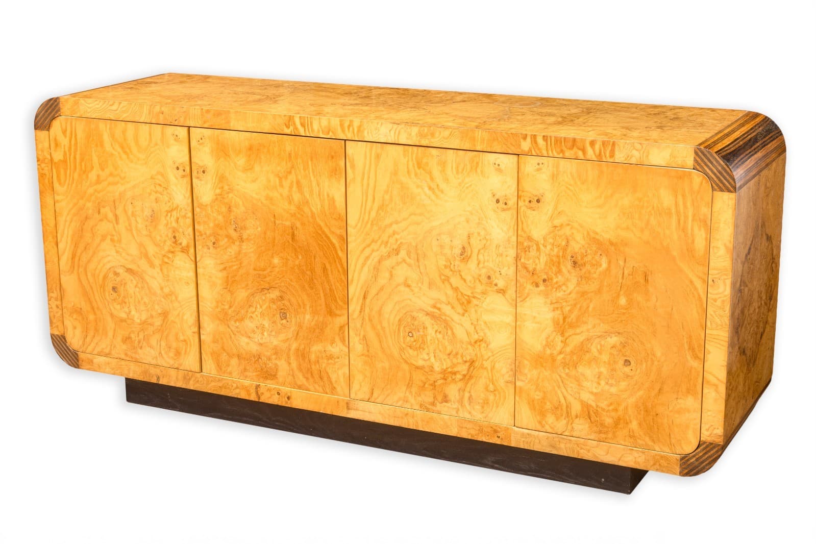 Vintage Henredon Scene Two Olive Burlwood Credenza Cabinet