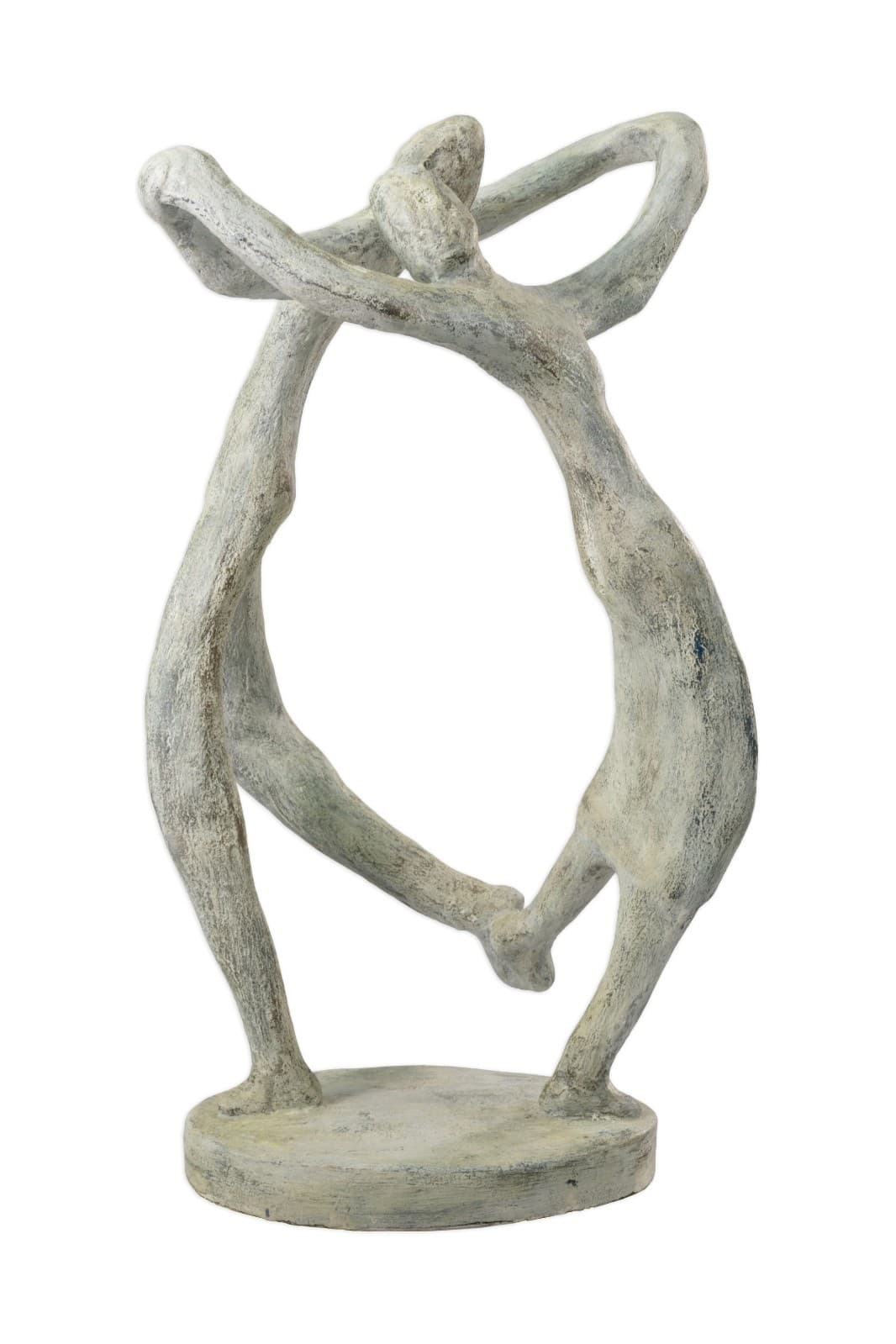 Modernist Abstract Dancing Figures 35.5” Carved Stone Sculpture 20th Century