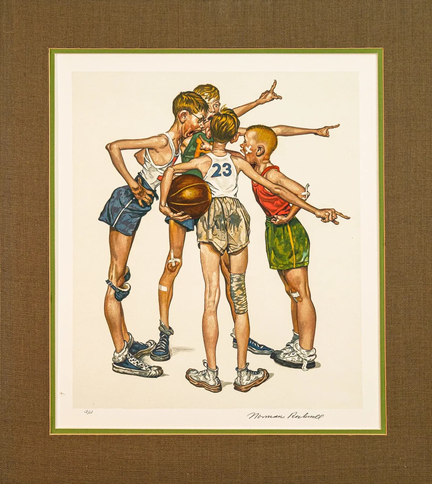 Norman Rockwell Sports Portfolio (Basketball) Signed Lithograph on Paper