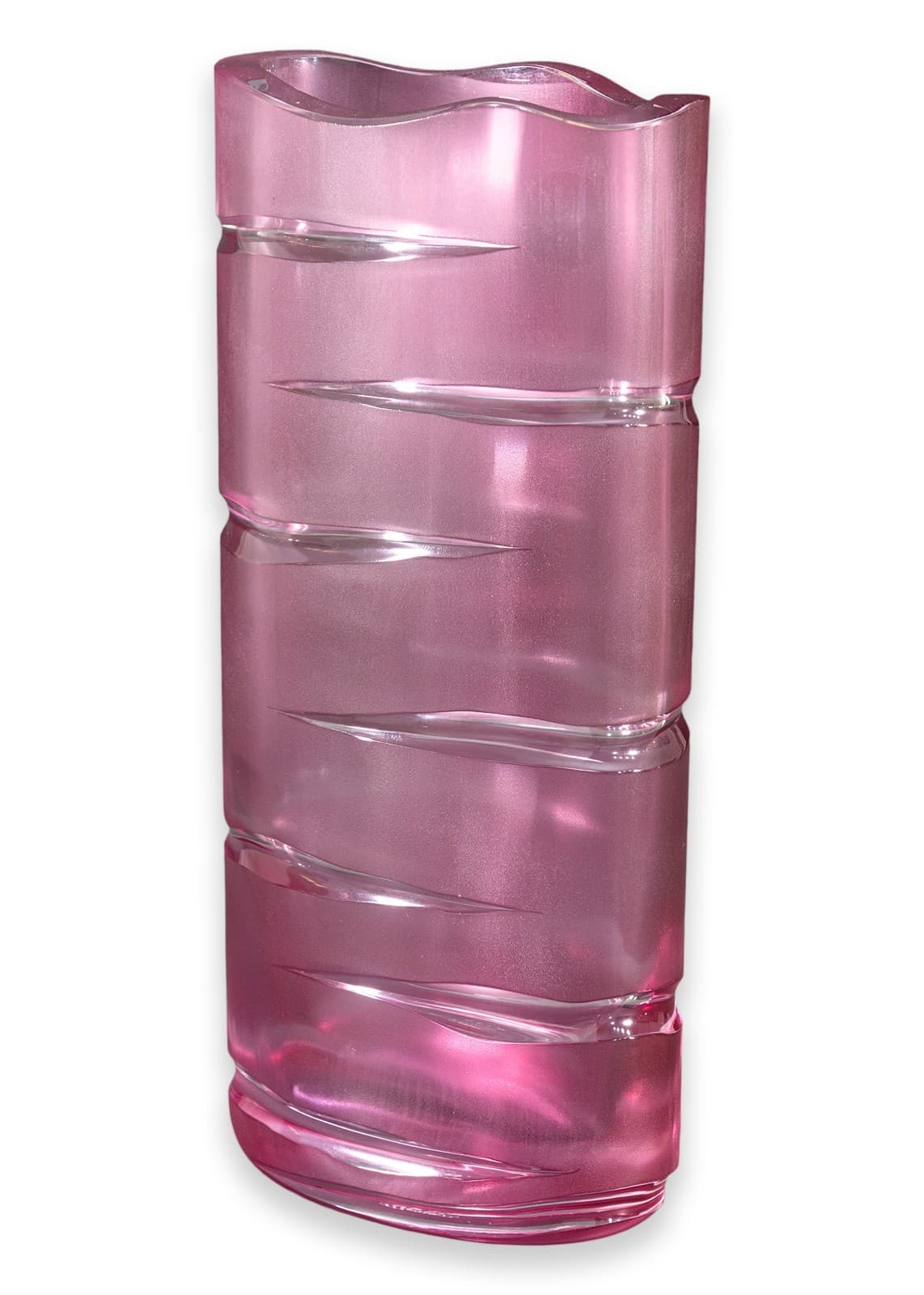 Moser Studio Cut Glass Seld Purple Pink Vase Numbered 93/100 Decorative Vase